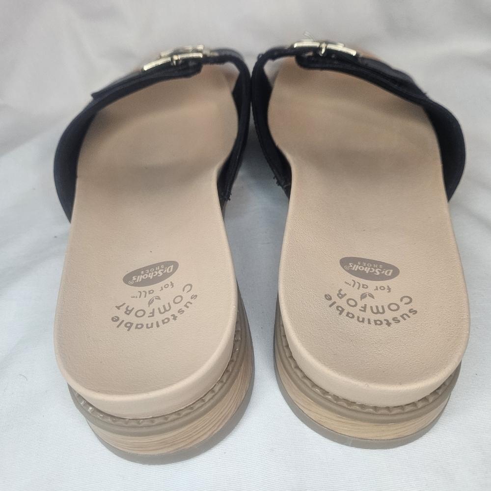 Dr. Scholl's Iconic Buckle Sandals- Get it Movin Black And Tan NWT Sz 10 - Picture 5 of 11